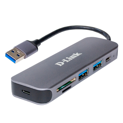 Концентратор D-Link DUB-1325 2xUSB3.0, 1xUSB TypeC, 1xSD, 1x-microSD, USB 3.0 (DUB-1325) (U0576739)