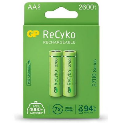 Акумулятор Gp AA R6 ReCyko battery 2600mAh AA (2700Series, 2 battery pack) (270ААHCE-EB2(Recyko) / 4891199186370) (U0619116)