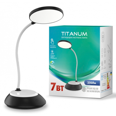 Настільна лампа TITANUM LED DC3 7W 3000-6500K USB чорна (TLTF-022B) (U0596576)