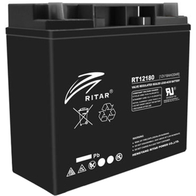 Батарея до ДБЖ Ritar AGM RT12180B, 12V-18Ah, Black (RT12180B) (U0244956)