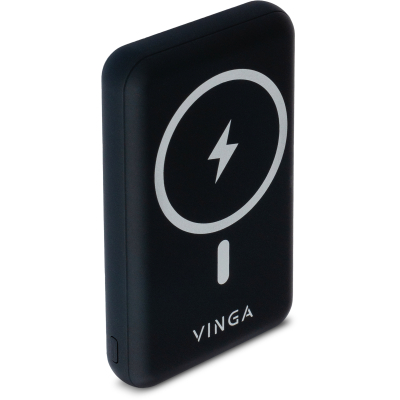 Батарея універсальна Vinga 10000 mAh Wireless Magnetic QC+PD (VPBAMS10BK) (U0652708)