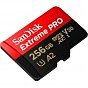 Карта памяти SanDisk 256 GB microSDXC UHS-I U3 Extreme Pro+SD Adapter (SDSQXCD-256G-GN6MA) (U0722142)