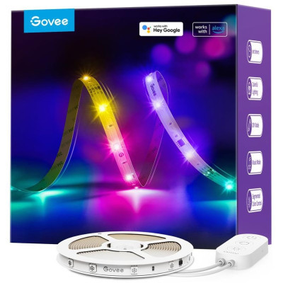 Світлодіодна стрічка Govee RGBIC Basic Wi-Fi + Bluetooth LED Strip Light 5м Білий (H618A3D1) (U0868342)