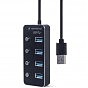 Концентратор Gembird USB 3.0 4 ports switch black (UHB-U3P4P-01) (U0792384)