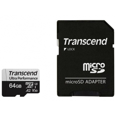 Карта памяти Transcend 64GB microSDXC class 10 UHS-I U3 A2 (TS64GUSD340S) (U0571941)