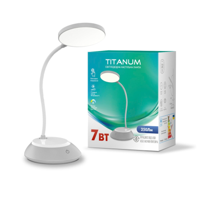 Настільна лампа TITANUM LED DC3 7W 3000-6500K USB сіра (TLTF-022G) (U0596577)