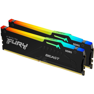 Модуль пам'яті для комп'ютера DDR5 32GB 5200 MHz Beast RGB Kingston Fury (ex.HyperX) (KF552C40BBA-32) (U0745137)