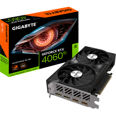 Видеокарта GIGABYTE GeForce RTX4060Ti 8Gb WINDFORCE OC (GV-N406TWF2OC-8GD) (U0839661)