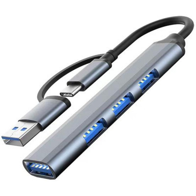 Концентратор Dynamode USB Type-C/Type-A to 1хUSB3.0, 3xUSB 2.0 metal (DM-UH-312AC) (U0887806)