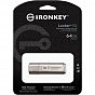 USB флеш накопичувач Kingston 64GB IronKey Locker Plus 50 AES Encrypted USB 3.2 (IKLP50/64GB) (U0889392)