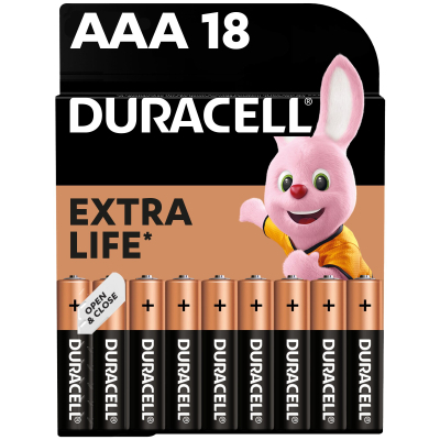 Батарейка Duracell AAA лужні 18 шт. в упаковці (5000394107557 / 81546741) (U0062162)