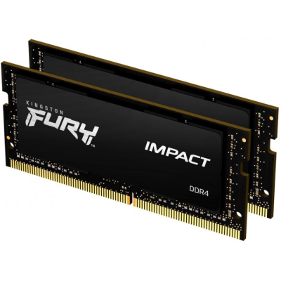 Модуль пам'яті для ноутбука SoDIMM DDR4 32GB (2x16GB) 2666 MHz Fury Impact Kingston Fury (ex.HyperX) (KF426S15IB1K2/32) (U0559476)