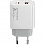 Зарядное устройство ColorWay PD Port PPS USB (Type-C PD + USB QC3.0) (30W) (CW-CHS037PD-WT) (U0762120)