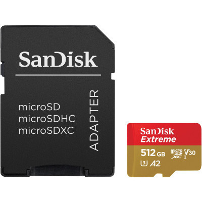 Карта памяти SanDisk 512GB microSD class 10 UHS-I U3 V30 Extreme (SDSQXAV-512G-GN6MA) (U0874212)