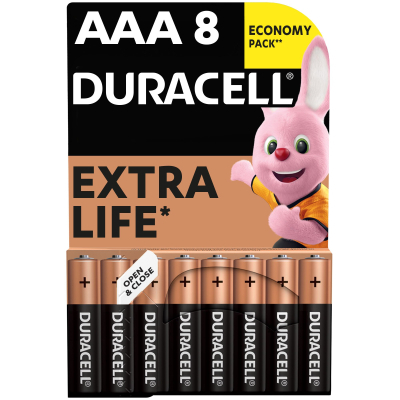 Батарейка Duracell AAA лужні 8 шт. в упаковці (5000394203341 / 81480364) (U0059861)