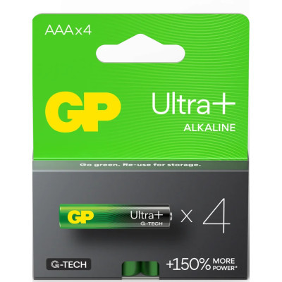 Батарейка Gp AAA LR03 Ultra Plus Alcaline * 4 (24AUP21-SB4 / 4891199203985) (U0262207)