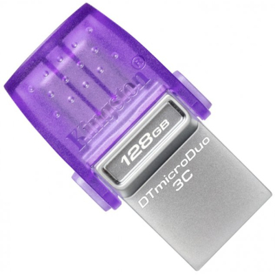 USB флеш накопичувач Kingston 128GB DataTraveler microDuo 3C USB 3.2/Type C (DTDUO3CG3/128GB) (U0654225)