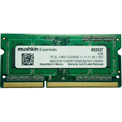 Модуль пам'яті для ноутбука SoDIMM DDR3L 4GB 1600 MHz Essentials Mushkin (992037) (U0847358)
