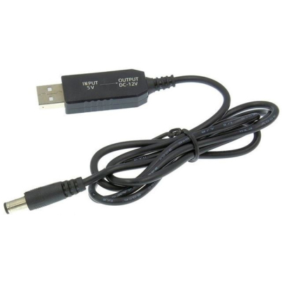 Кабель питания USB 2.0 AM to DC 5.5 х 2.1 mm 1.0m 5V to 12V Dynamode (DM-USB-DC-5.5x2.1-12V) (U0856970)