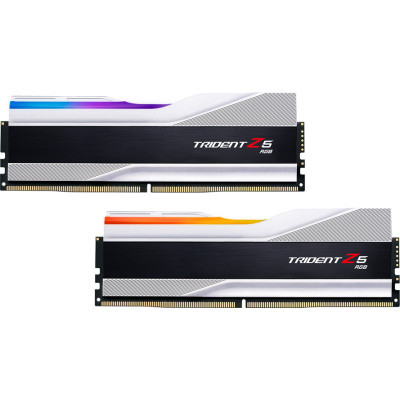 Модуль памяти для компьютера DDR5 32GB (2x16GB) 7600 MHz Trident Z5 RGB Silver G.Skill (F5-7600J3646G16GX2-TZ5RS) (U0862711)