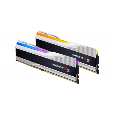 Модуль памяти для компьютера DDR5 32GB (2x16GB) 6000 MHz Trident Z5 RGB Silver G.Skill (F5-6000J4040F16GX2-TZ5RS) (U0645471)