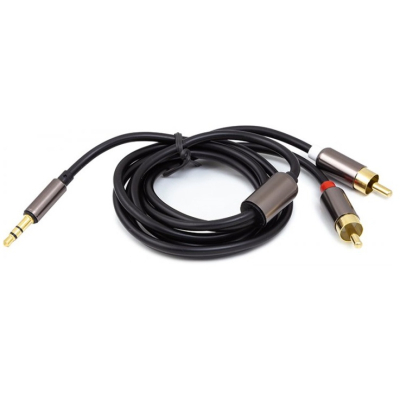 Кабель мультимедійний 3.5 mm Stereo Plug — 2*RCA, 1 m PowerPlant (CA912834) (U0654753)