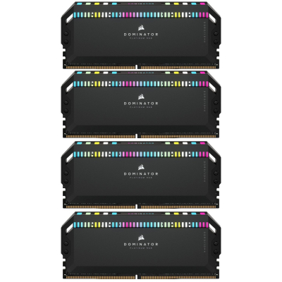 Модуль пам'яті для комп'ютера DDR5 64GB (4x16GB) 6200 MHz Dominator Platinum RGB Black Corsair (CMT64GX5M4B6200C32) (U0862941)