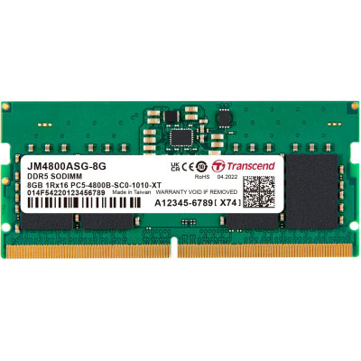 Модуль памяти для ноутбука SoDIMM DDR5 8GB 4800 MHz JetRam Transcend (JM4800ASG-8G) (U0893062)