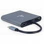 Концентратор Cablexpert USB-C 6-in-1 (Hub3.1/HDMI/VGA/PD/card-reader/audio) (A-CM-COMBO6-01) (U0625151)