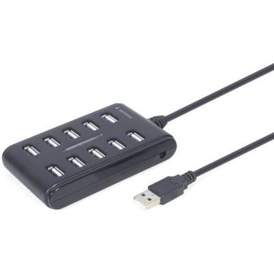 Концентратор Gembird USB 2.0 10 ports black (UHB-U2P10P-01) (U0792380)