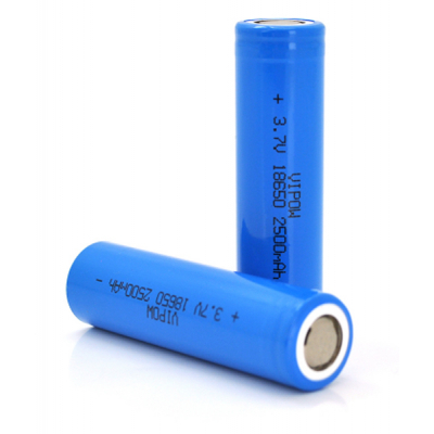 Акумулятор 18650 Li-Ion ICR18650 FlatTop, 2500mAh, 3.7V, Blue Vipow (ICR18650-2500mAhFT) (U0609992)