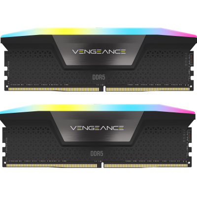 Модуль пам'яті для комп'ютера DDR5 32GB (2x16GB) 6000 MHz Vengeance RGB Black Corsair (CMH32GX5M2B6000C30) (U0862949)