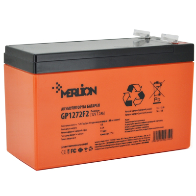 Батарея до ДБЖ Merlion 12V-7.2Ah PREMIUM (GP1272F2PREMIUM) (U0345385)