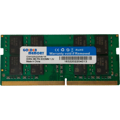 Модуль памяти для ноутбука SoDIMM DDR4 16GB 3200 MHz Golden Memory (GM32S22S8/16) (U0888005)