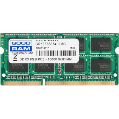 Модуль памяти для ноутбука SoDIMM DDR3 8GB 1333 MHz Goodram (GR1333S364L9/8G) (U0006722)