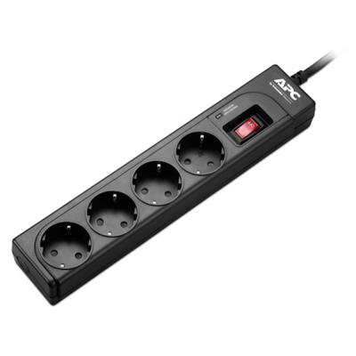Сетевой фильтр питания APC Essential SurgeArrest 4 outlets, Black (P43B-RS) (U0120240)
