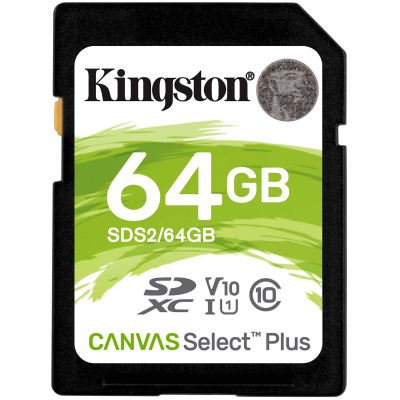 Карта памяти Kingston 64GB SDXC class 10 UHS-I U3 Canvas Select Plus (SDS2/64GB) (U0396242)
