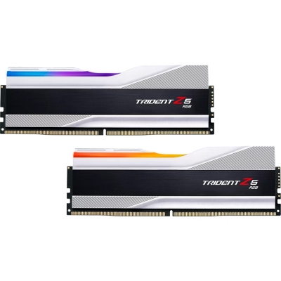 Модуль пам'яті для комп'ютера DDR5 64GB (2x32GB) 6000 Trident Z5 RGB Silver G.Skill (F5-6000J3238G32GX2-TZ5RS) (U0797830)