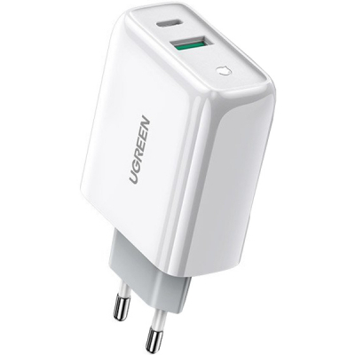 Зарядний пристрій Ugreen CD170 36W USB + Type-C Charger (White) (60468) (U0571398)