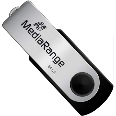 USB флеш накопичувач Mediarange 64GB Black/Silver USB 2.0 (MR912) (U0862752)