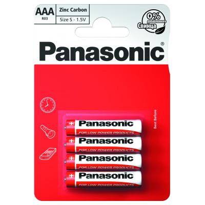Батарейка Panasonic AAA R03 RED ZINK * 4 (R03REL/4BP) (U0063180)