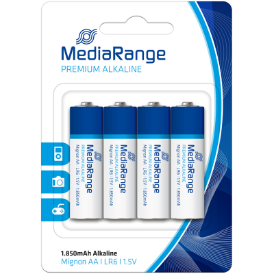 Батарейка Mediarange AA LR6 1.5V Premium Alkaline Batteries, Mignon, Pack 4 (MRBAT104) (U0858947)