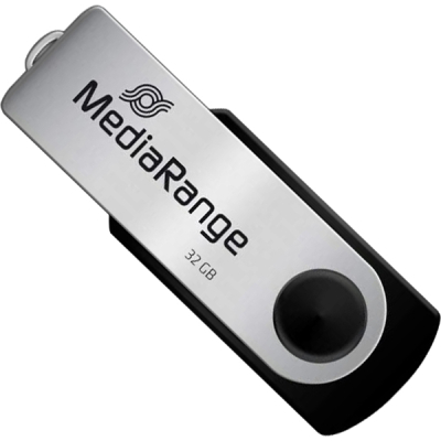 USB флеш накопитель Mediarange 32GB Black/Silver USB 2.0 (MR911) (U0862751)