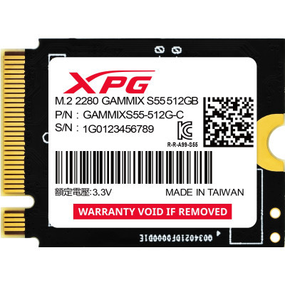 Накопичувач SSD M.2 2230 512GB GAMMIX S55 ADATA (SGAMMIXS55-512G-C) (U0909628)