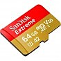 Карта пам'яті SanDisk 64GB microSD class 10 UHS-I Extreme For Action Cams and Dro (SDSQXAH-064G-GN6AA) (U0862786)