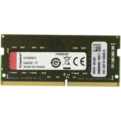 Модуль памяти для ноутбука SoDIMM DDR4 16GB 3200 MHz Kingston (KCP432SS8/16) (U0486748)