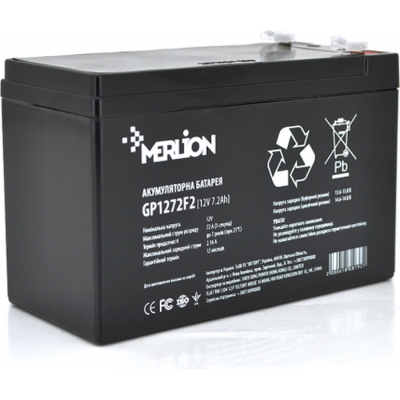 Батарея до ДБЖ Merlion 12V-7.2Ah black (GP1272F2B) (U0856832)