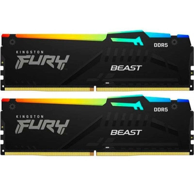 Модуль памяти для компьютера DDR5 64GB (2x32GB) 5600 MHz Beast RGB Kingston Fury (ex.HyperX) (KF556C36BBEAK2-64) (U0862912)