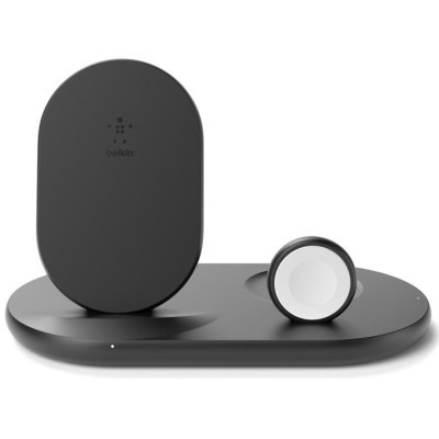 Зарядное устройство Belkin 3-in-1 Wireless Pad/Stand/Apple Watch, black (WIZ001VFBK) (U0455103)