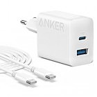 Зарядное устройство Anker PowerPort 312 — 20W USB-C USB-A + USB-C cable White (B2348G21)